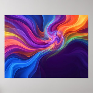Vibrant Rainbow Colour Convergence Abstract Poster
