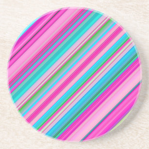 Vibrant Rainbow Colours Stripes Pattern-21056 Coaster