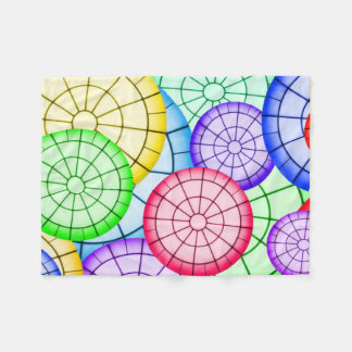 Vibrant Rainbow Concentric Circles  Fleece Blanket