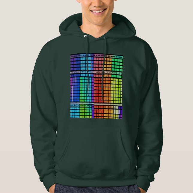 Vibrant Rainbow Geometric Pattern - Seamless Desig Hoodie (Front)