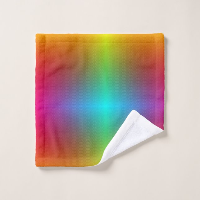 Vibrant rainbow gradient towel set and washcloth  (Gant de toilette)