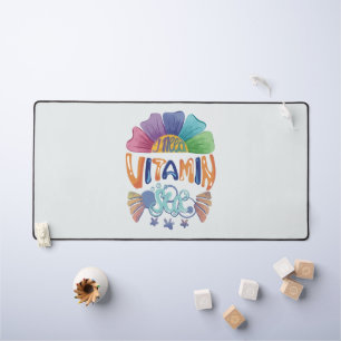 Vibrant Rainbow Hand-Lettering: I Need Vitamin Sea Desk Mat