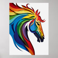 Vibrant Rainbow Horse Silhouette