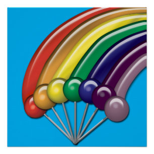 Vibrant Rainbow Lollipop Candy Pop Art  Poster
