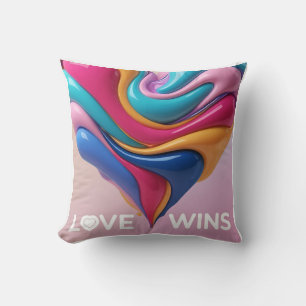 Vibrant Rainbow Love: Pride Celebration Throw Pillow