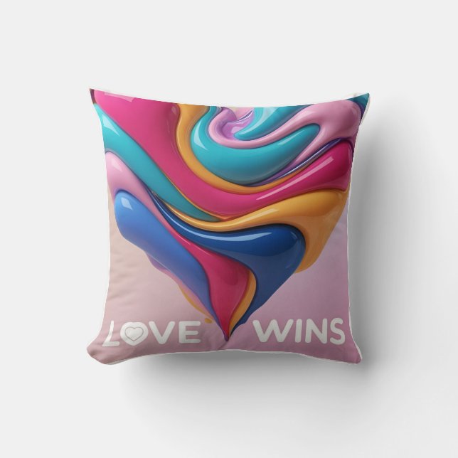Vibrant Rainbow Love: Pride Celebration Throw Pillow (Front)