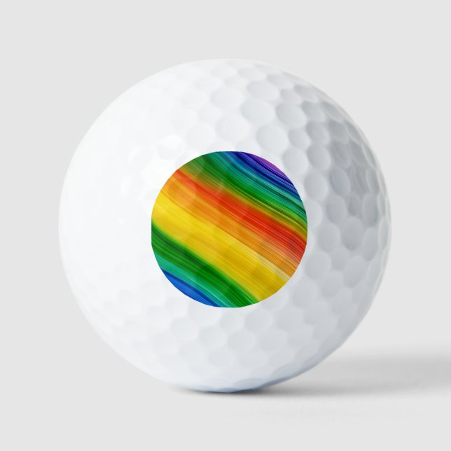 Vibrant Rainbow of Colours Golf Balls (Front)