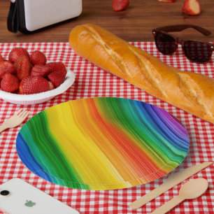 Vibrant Rainbow of Colours Paper Plate