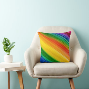 Vibrant Rainbow of Colours Throw Pillow