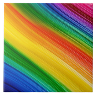 Vibrant Rainbow of Colours Tile