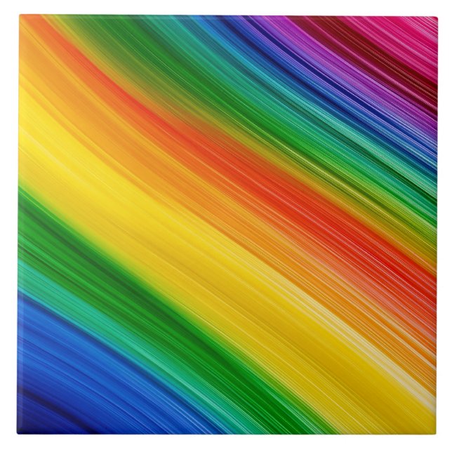 Vibrant Rainbow of Colours Tile (Front)