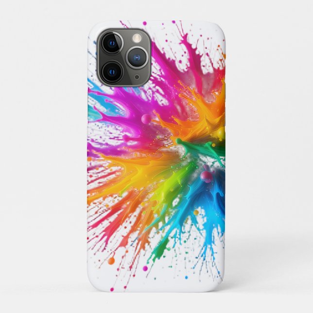 Vibrant Rainbow Paint Splatter Explosion Case-Mate iPhone Case (Back)