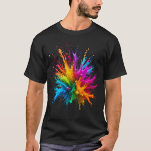 Vibrant Rainbow Paint Splatter Explosion T-Shirt