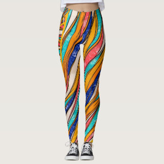 Vibrant  Rainbow Pattern Girl's Leggings