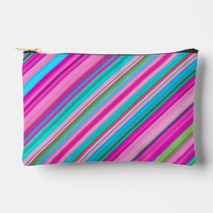 Vibrant Rainbow Stripe Pattern Design Accessory Pouch