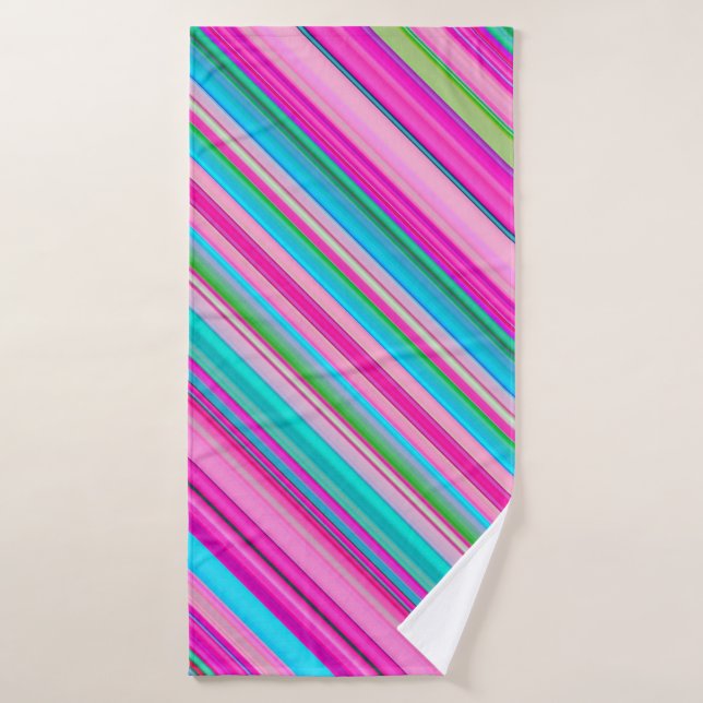 Vibrant Rainbow Stripe Pattern Design Bath Towel (Bath Towel)
