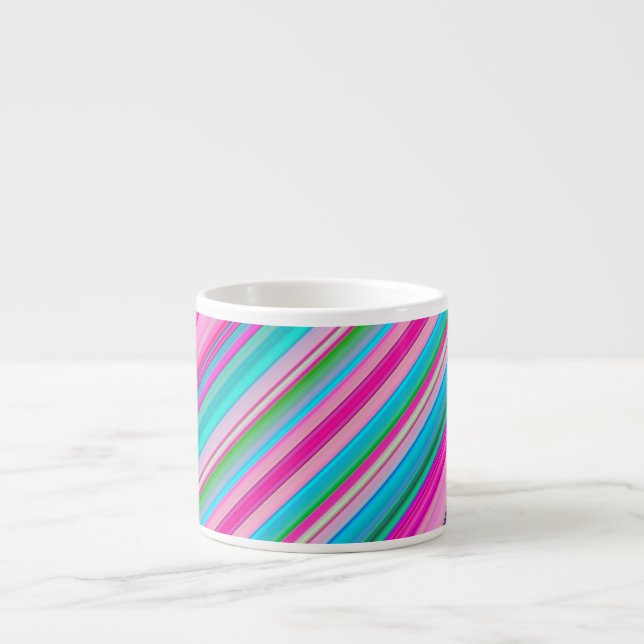 Vibrant Rainbow Stripe Pattern Design Espresso Cup (Front)