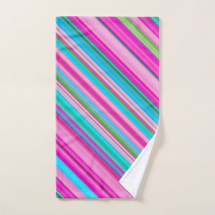 Vibrant Rainbow Stripe Pattern Design Hand Towel