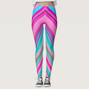 Vibrant Rainbow Stripe Pattern Design Leggings