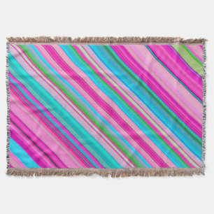 Vibrant Rainbow Stripe Pattern Design Throw Blanket