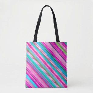 Vibrant Rainbow Stripe Pattern Design Tote Bag