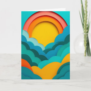 Vibrant Rainbow Sunrise Card