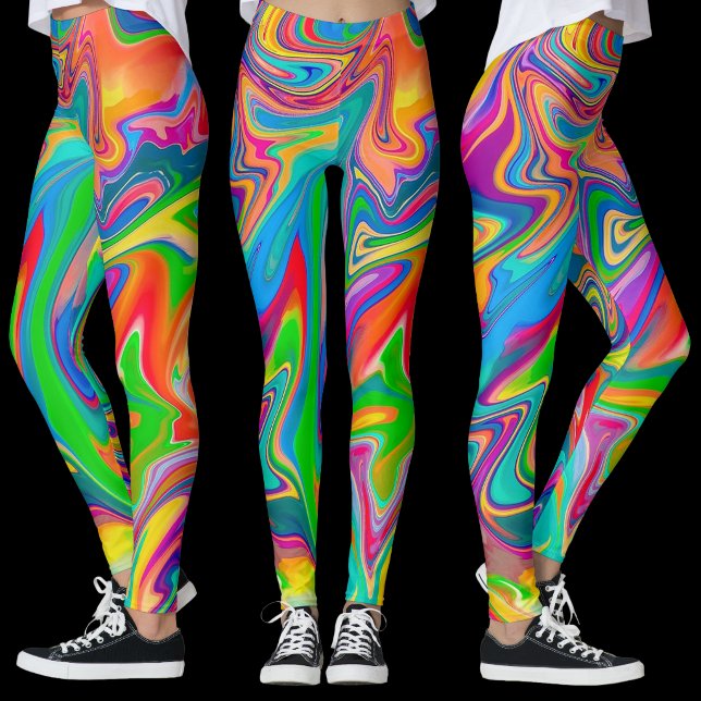 Vibrant Rainbow Swirl Leggings (Creator Uploaded)