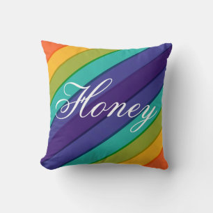 Vibrant Rainbow Throw Pillow