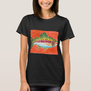 Vibrant Rainbow Trout - Oil Pastel Art T-Shirt