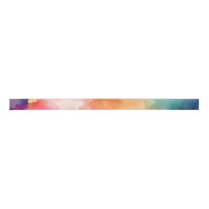 Vibrant Rainbowcolor Watercolor Ribbon Satin Ribbon