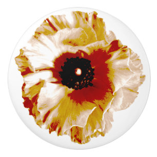 vibrant ranunculus ceramic knob