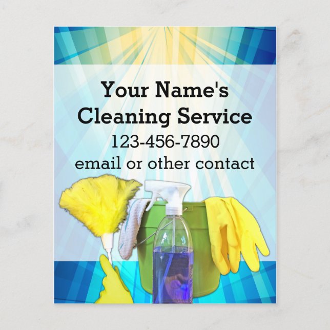 Vibrant Rays Custom Cleaning Service Business Flyer (Front)