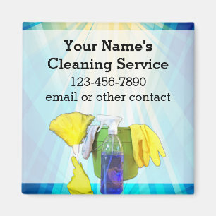 Vibrant Rays Custom Cleaning Service Business Magnet