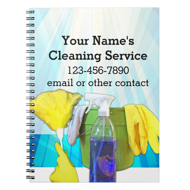 Vibrant Rays Custom Cleaning Service Business Notebook (Front)