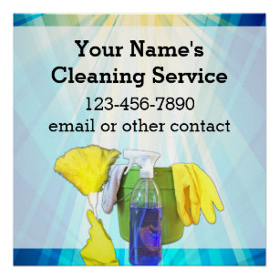 Vibrant Rays Custom Cleaning Service Business Poster