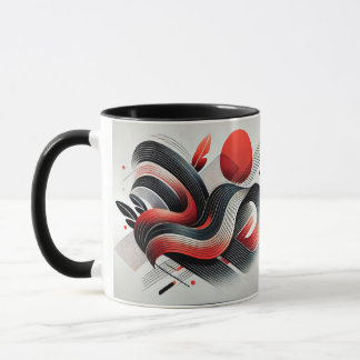 Vibrant Red and Black Art Coffee Mug