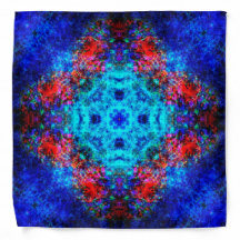 Vibrant red and blue mandala