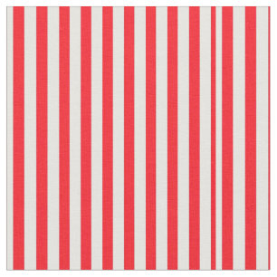 Vibrant Red and White Striped Pattern Fabric