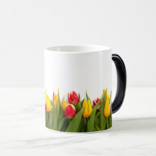 Vibrant Red and Yellow Tulips Fresh Floral Design Magic Mug
