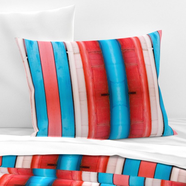 Vibrant red, blue and pink stripes L-size pattern Pillowcase (Creator Uploaded)
