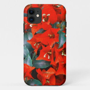 Vibrant Red Bougainvillea Flowers iPhone 11 Case