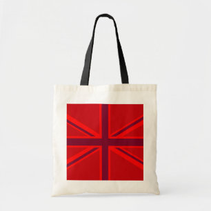 Vibrant Red British Union Jack Flag Tote Bag