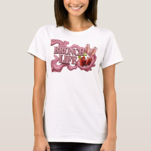 Vibrant Red BRUNCH LIFE Slogan Tee