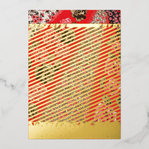 Vibrant red fabric featuring intricate floral and