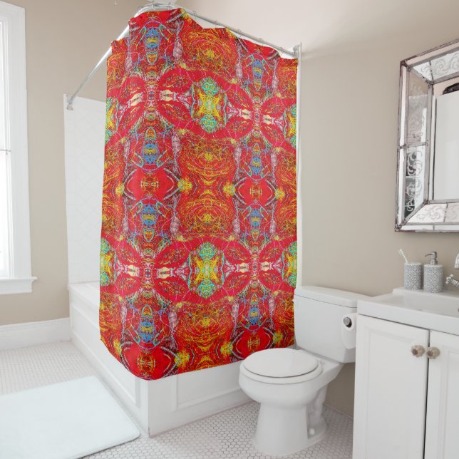 Vibrant red fishing nets L-size pattern (In Situ)