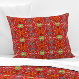 Vibrant red fishing nets L-size pattern Pillowcase
