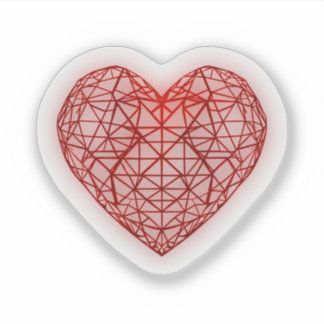 Vibrant Red Geometric heart