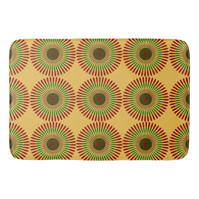 Vibrant Red Green Spheres Decorative Art Modern  Bath Mat (Front)