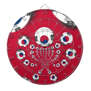 Vibrant Red Kaleidoscope South Korea Design Dartboard
