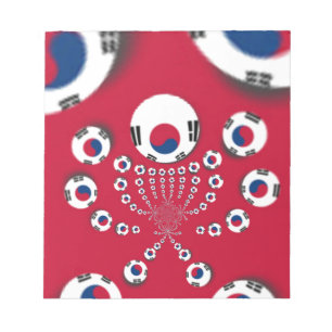 Vibrant Red Kaleidoscope South Korea Design Notepad